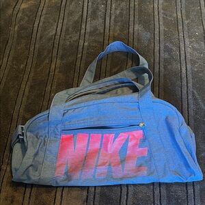 Nike training Blue Duffel with Pink Logo